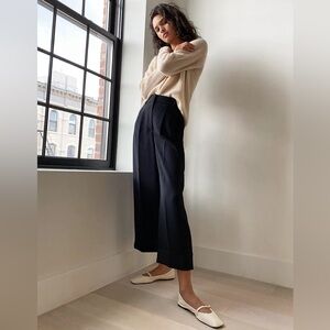 NWT Wilfred Prose Black Wide Cropped Dress Pants